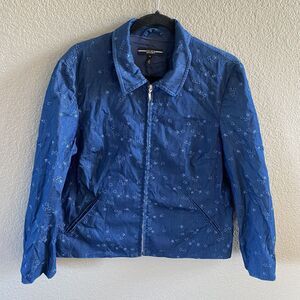 Escada Sport Denim Jacket Womens 36  Blue Embroidered Star Full Zip Chambray